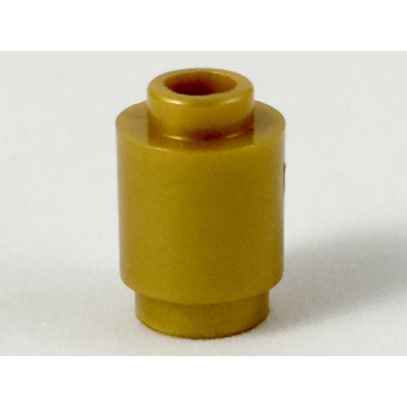 Steen, Rond 1x1 met open nop Pearl Gold